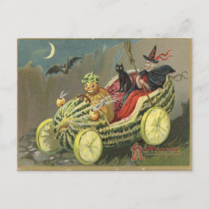 Vintage Halloween Postkarte