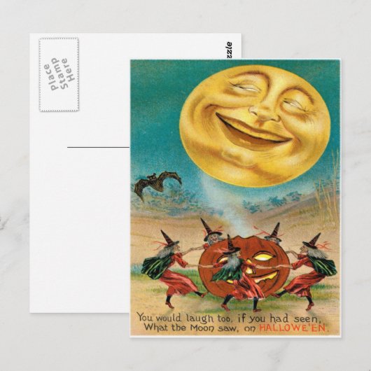 Vintage Halloween Postkarte (Vorne/Hinten)
