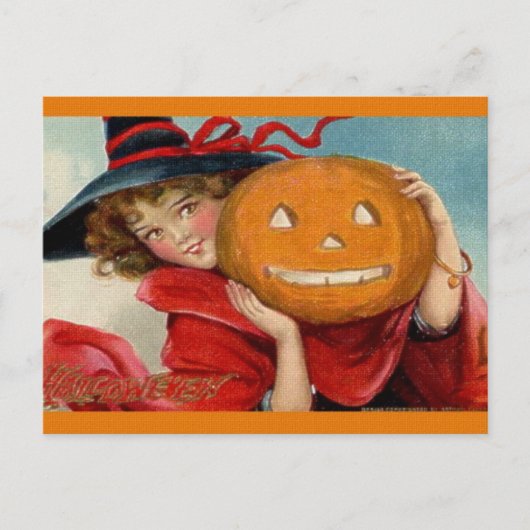 Vintage Halloween Postkarte (Vorderseite)