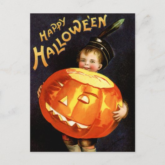 Vintage Halloween Postkarte (Vorderseite)