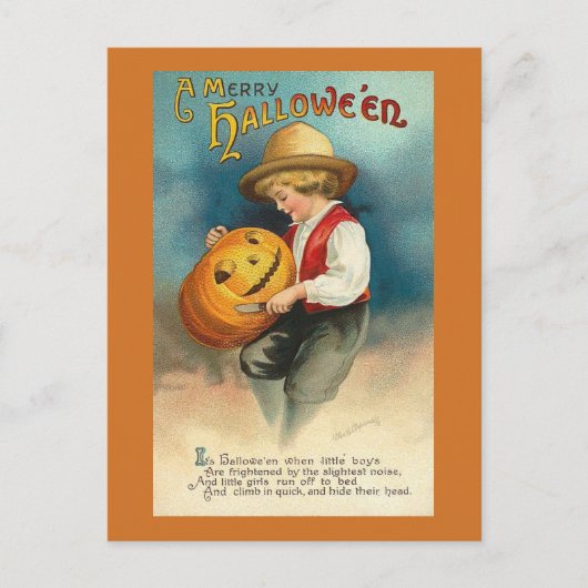 Vintage Halloween Postkarte (Vorderseite)
