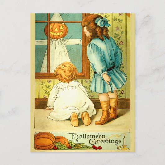 Vintage Halloween Postkarte (Vorderseite)