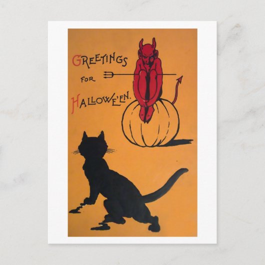 Vintage Halloween Postkarte (Vorderseite)