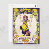 Vintage Halloween Postkarte (Vorne/Hinten)