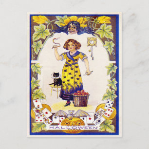 Vintage Halloween Postkarte
