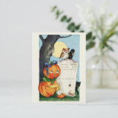 Vintage Halloween Postkarte (Stehend Vorderseite)