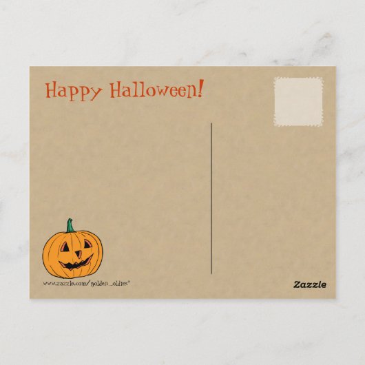 Vintage Halloween Postkarte (Rückseite)