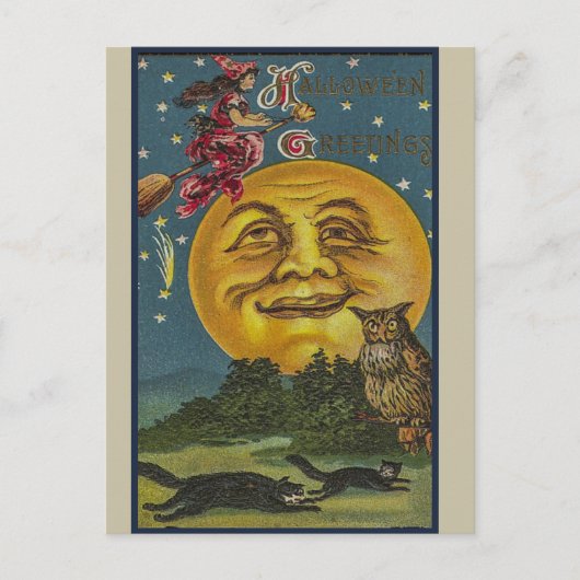 Vintage Halloween Postkarte (Vorderseite)