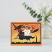 Vintage Halloween Postkarte (Stehend Vorderseite)