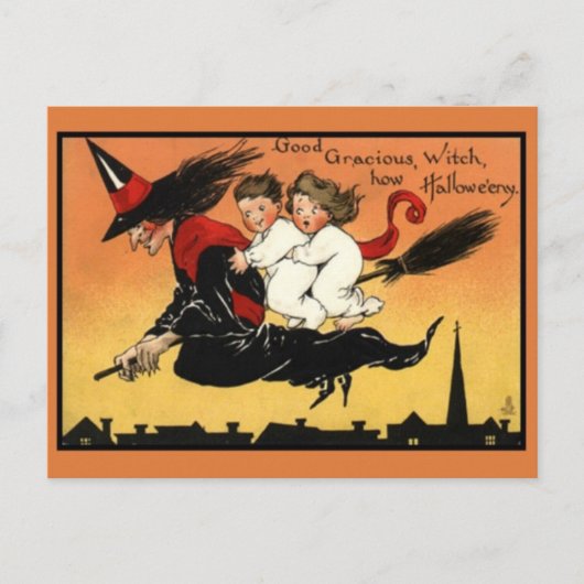Vintage Halloween Postkarte (Vorderseite)
