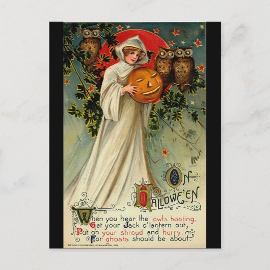 Vintage Halloween Postkarte (Vorderseite)