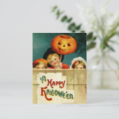 Vintage Halloween Postkarte (Stehend Vorderseite)