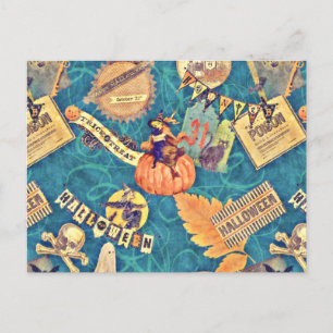 Vintage Halloween Postkarte