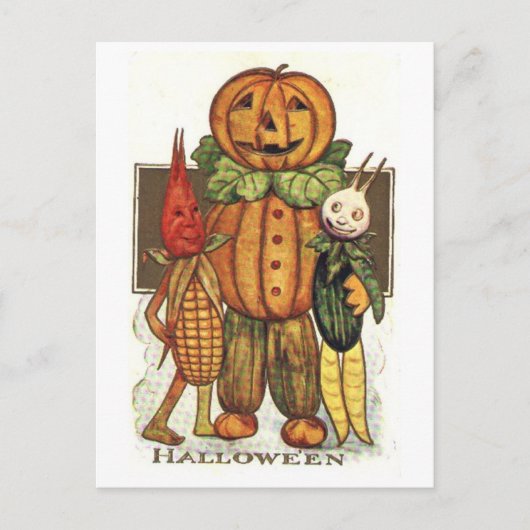 Vintage Halloween Postkarte (Vorderseite)