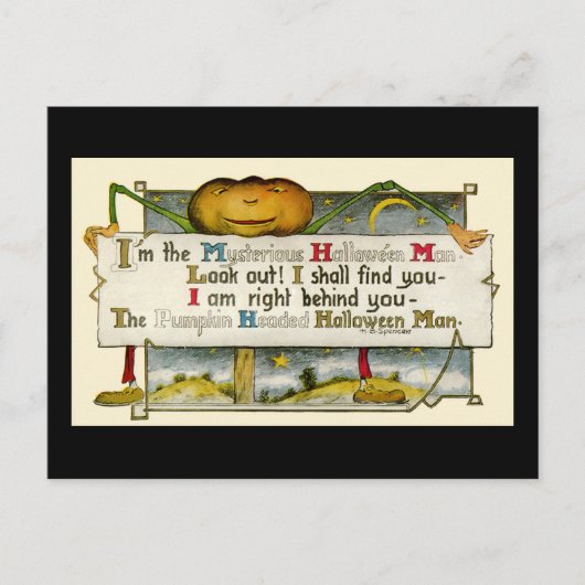 Vintage Halloween Postkarte (Vorderseite)