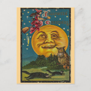 Vintage Halloween Postkarte
