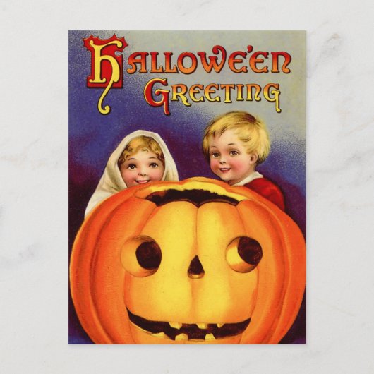 Vintage Halloween Postkarte (Vorderseite)