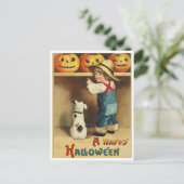 Vintage Halloween Postkarte (Stehend Vorderseite)