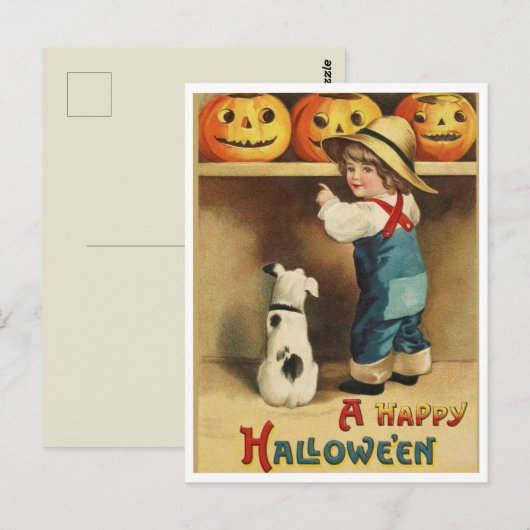 Vintage Halloween Postkarte (Vorne/Hinten)