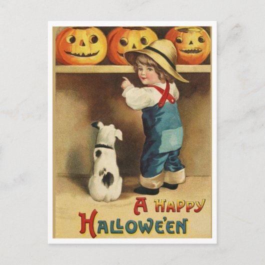 Vintage Halloween Postkarte (Vorderseite)