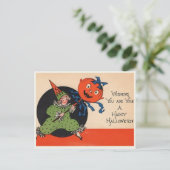 Vintage Halloween Postkarte (Stehend Vorderseite)