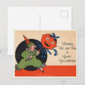 Vintage Halloween Postkarte (Vorne/Hinten)