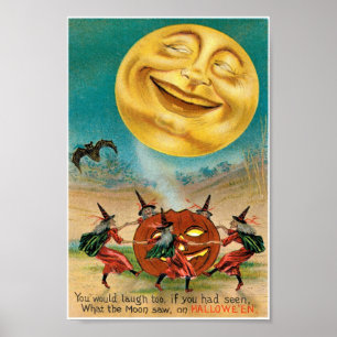 Vintage Halloween Postkarte Poster