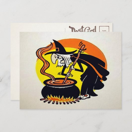 Vintage Halloween-Postkarte Postkarte (Vorne/Hinten)