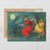 Vintage Halloween-Postkarte Postkarte (Vorne/Hinten)