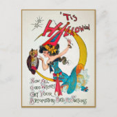 Vintage Halloween-Postkarte Postkarte (Vorderseite)