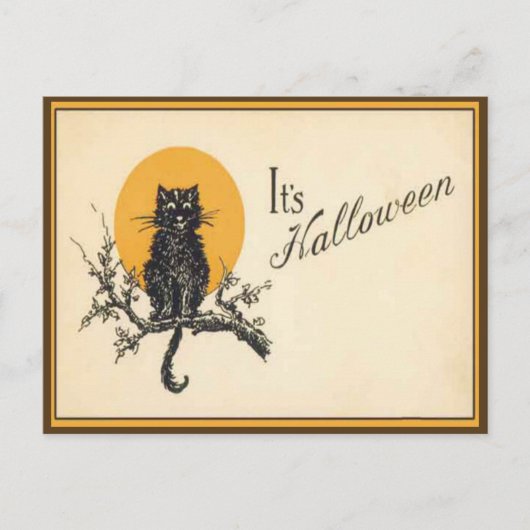 Vintage Halloween-Postkarte Postkarte (Vorderseite)