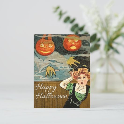 Vintage Halloween-Postkarte Postkarte (Stehend Vorderseite)
