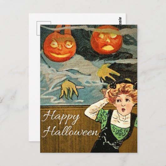 Vintage Halloween-Postkarte Postkarte (Vorne/Hinten)