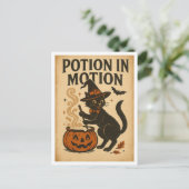 Vintage Halloween Potion in Motion Postkarte (Stehend Vorderseite)