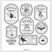 Vintage Halloween Potion Label Set (Blatt)