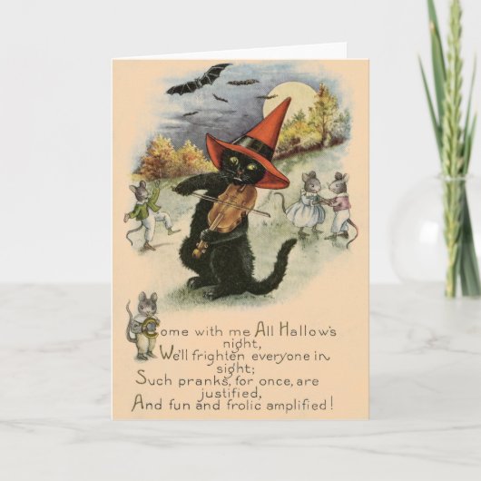 Vintage Halloween-Pranks-Grußkarte Karte (Vorderseite)