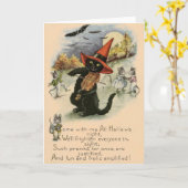 Vintage Halloween-Pranks-Grußkarte Karte (Gelbe Blume)