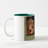 Vintage Halloween-Pranksters Zweifarbige Tasse (Links)