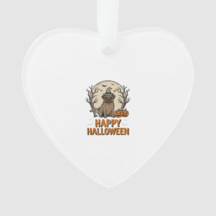 Vintage-Halloween-Pug-Hund-Hexenhut-Shirt-Design_1 Ornament