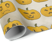 Vintage Halloween Pumpkin Carvings Geschenkpapier (Rolleneckpunkt)