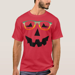 Vintage Halloween Pumpkin Face with Retro Sunglass T-Shirt
