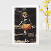 Vintage Halloween Pumpkin-Fotokarte Karte (Gelbe Blume)