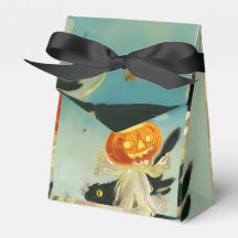 Vintage Halloween Pumpkin-Geister und Schwarze Kat