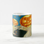 Vintage Halloween Pumpkin-Geister und Schwarze Kat Kaffeetasse (Mittel)