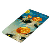 Vintage Halloween Pumpkin-Geister und Schwarze Kat Magnet (Linke Seite)