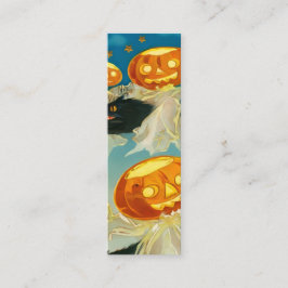 Vintage Halloween Pumpkin-Geister und Schwarze Kat Mini Visitenkarte