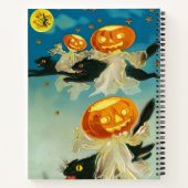 Vintage Halloween Pumpkin-Geister und Schwarze Kat Notizblock (Rückseite)