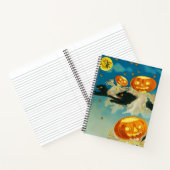 Vintage Halloween Pumpkin-Geister und Schwarze Kat Notizblock (Innenseite)
