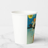 Vintage Halloween Pumpkin-Geister und Schwarze Kat Pappbecher (Rechts)