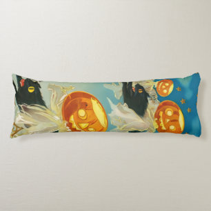 Vintage Halloween Pumpkin-Geister und Schwarze Kat Seitenschläferkissen